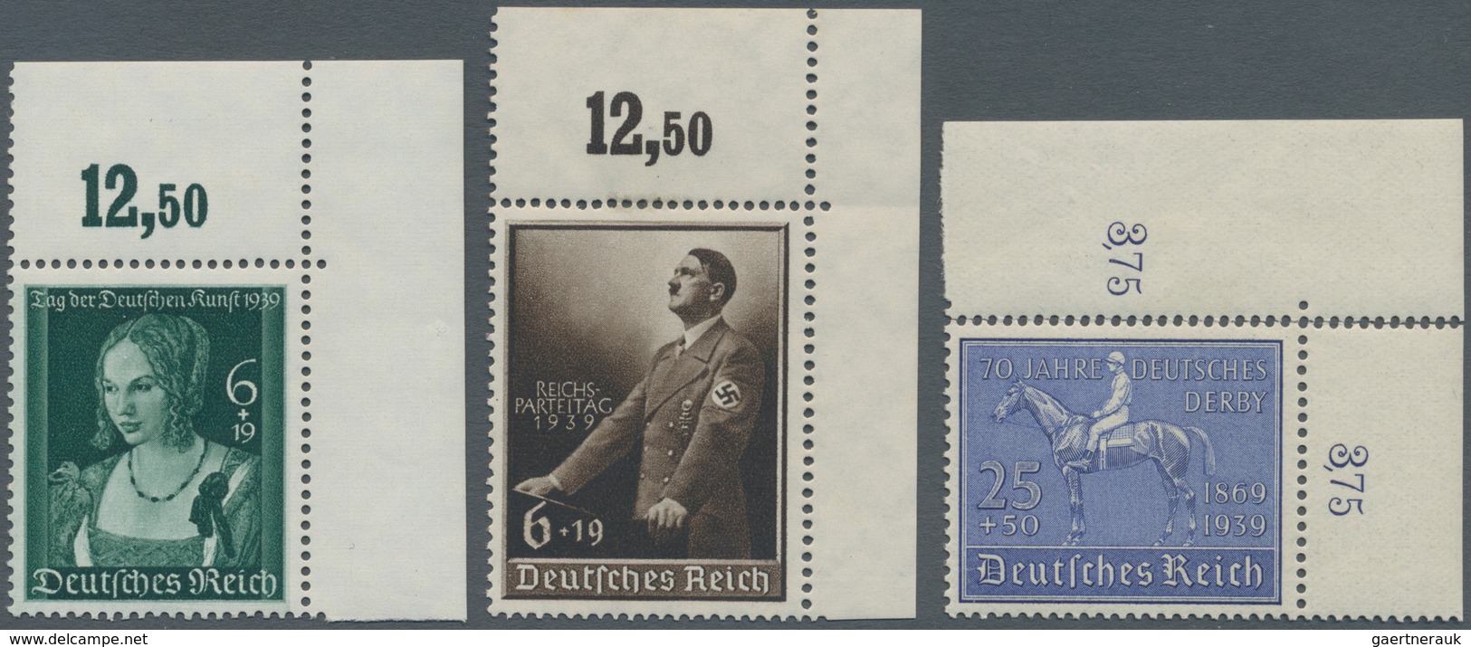 Deutsches Reich - 3. Reich: 1939, Kameradschaftsblock I, Komplette 12 Werte, 25+50 Pf 70 Jahre Deuts - Covers & Documents