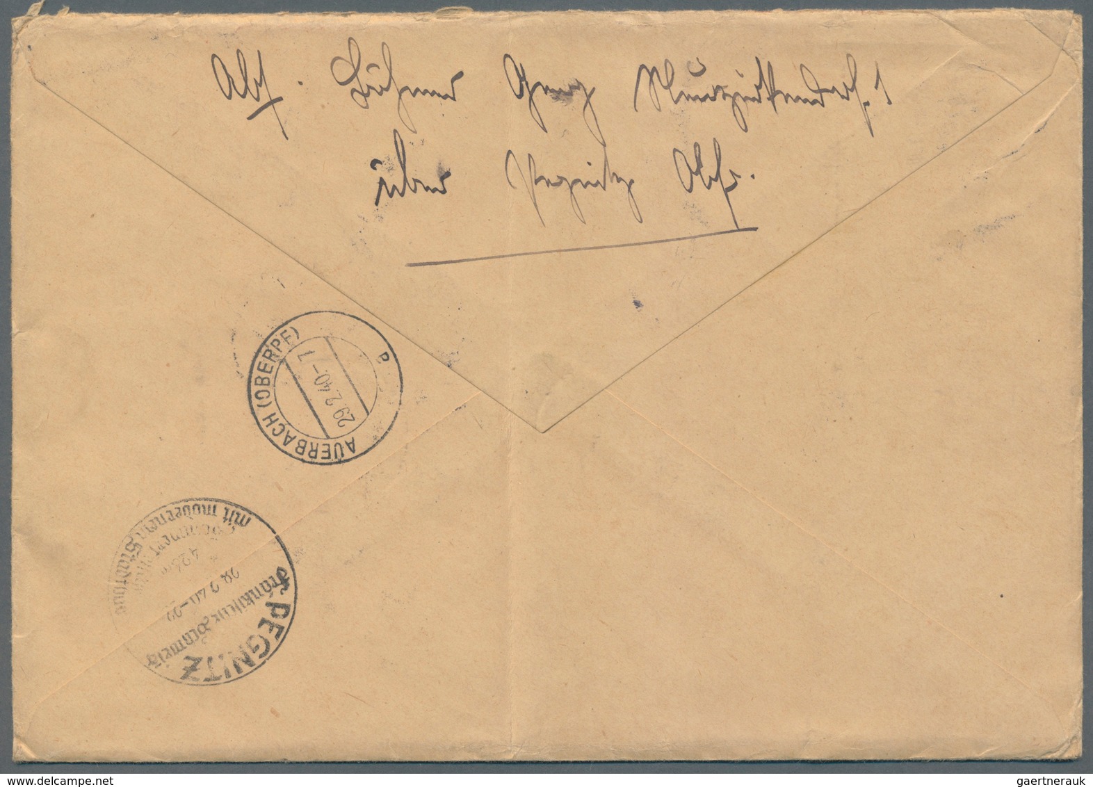 Deutsches Reich - 3. Reich: 1940 (17.2.), Großformatiger R-Express-Flugpostbrief Frankiert Mit Randv - Covers & Documents