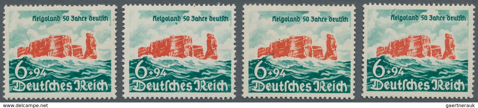 Deutsches Reich - 3. Reich: 1940, Helgoland 6 Pfg. Mit Allen Vier Klassischen, Nur Aus Einer Teilauf - Covers & Documents