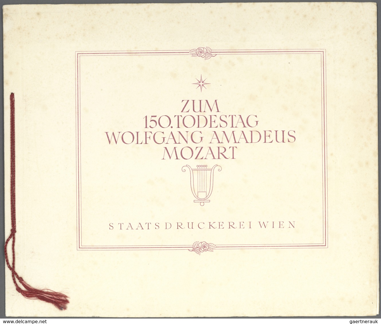 Deutsches Reich - 3. Reich: 1941. Gedenkmappe "Zum 150. Todestag Wolfgang Amadeus Mozart" Der Staats - Briefe U. Dokumente