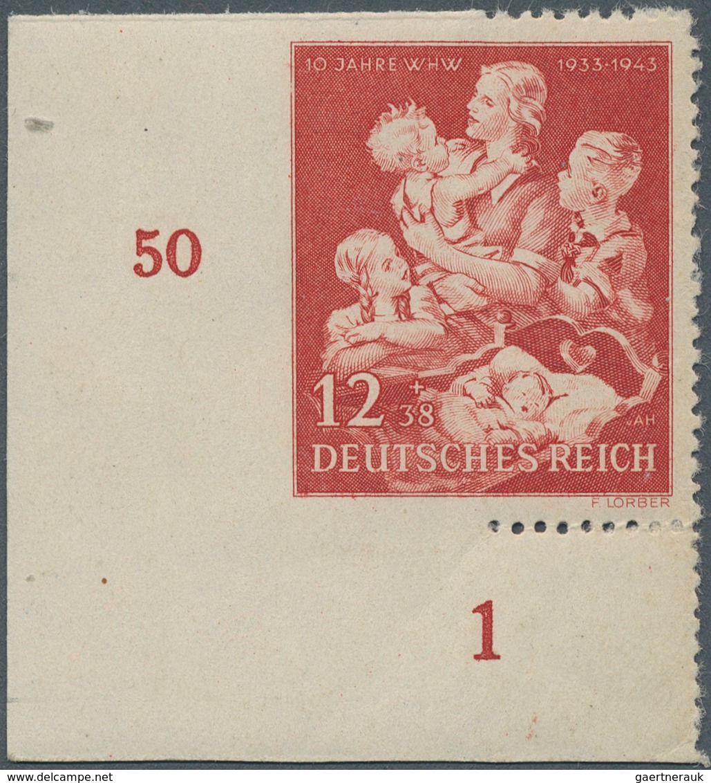 Deutsches Reich - 3. Reich: 1943, "10 Jahre Winterhilfswerk", 12 + 38 Pfg. Braunrot, Linkes Unteres - Covers & Documents