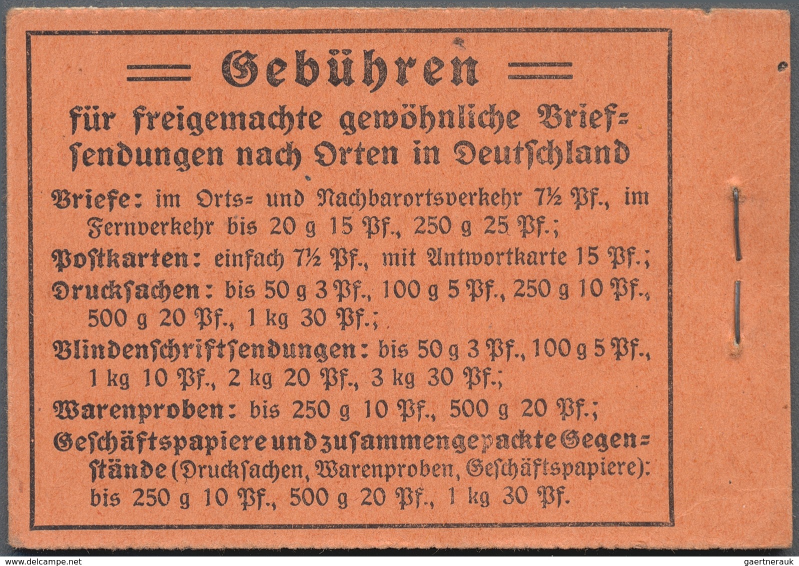 Deutsches Reich - Markenheftchen: 1917, Germania 3 Mark, Komplettes Markenheftchen Mit Nicht Durchge - Markenheftchen