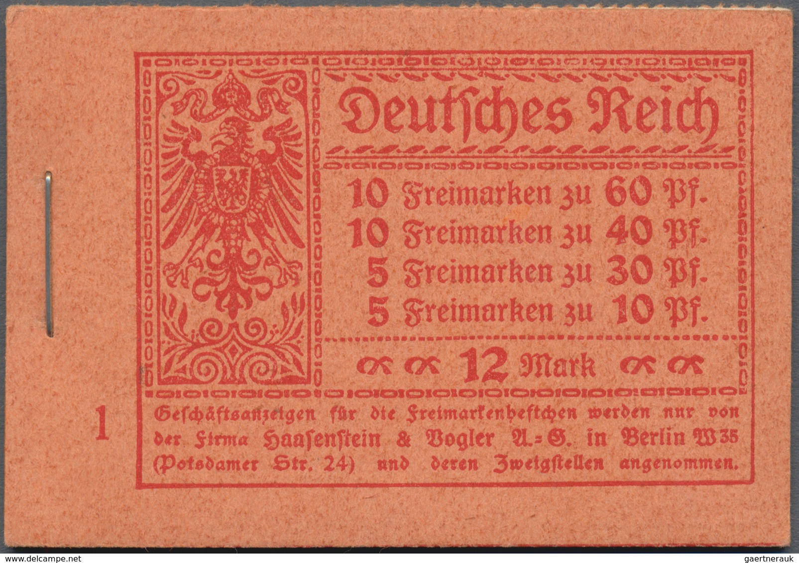Deutsches Reich - Markenheftchen: 1921, Germania Und Ziffern, Komplettes Postfrisches Heftchen Mit A - Markenheftchen