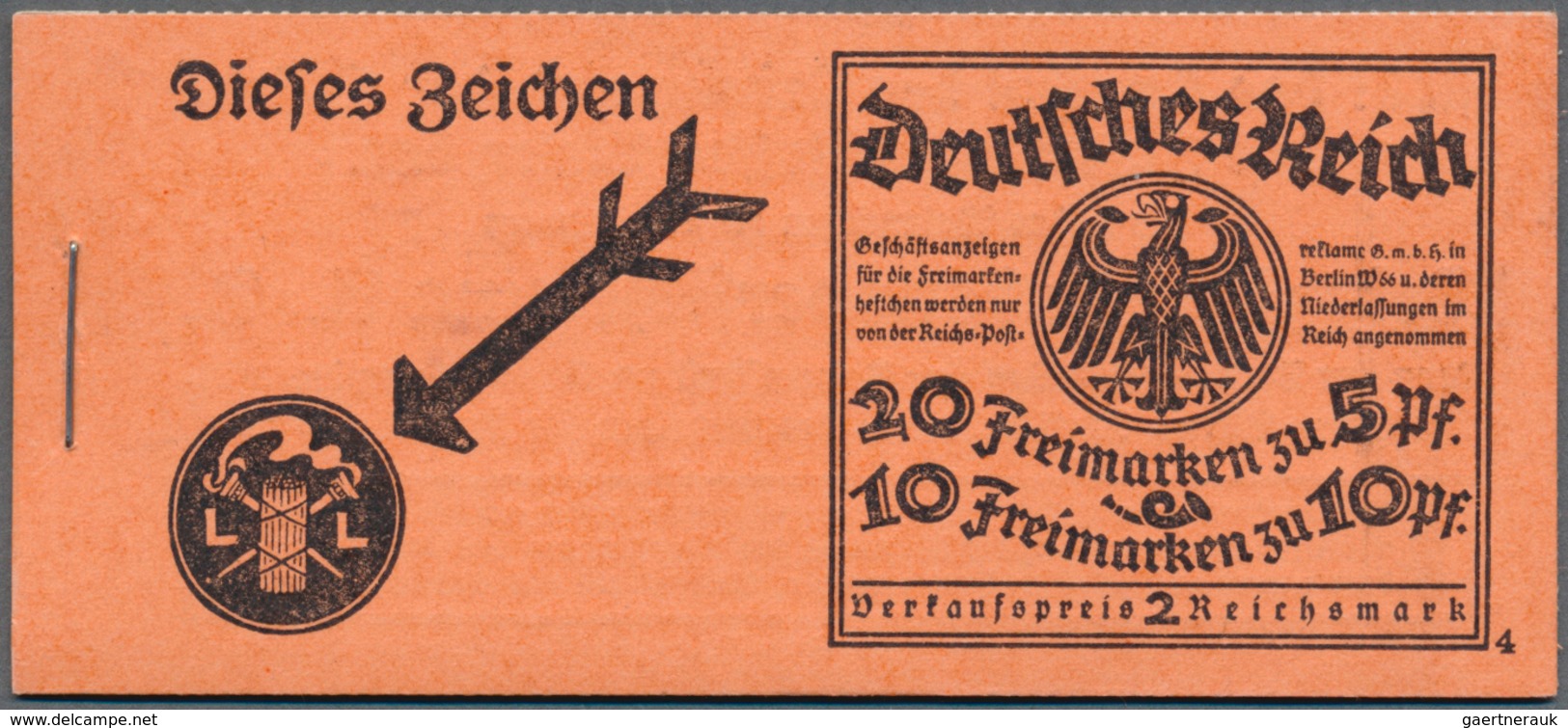 Deutsches Reich - Markenheftchen: 1926, 2 RM Schiller/Friedrich Der Große, Markenheftchen Mit ONr. 4 - Markenheftchen