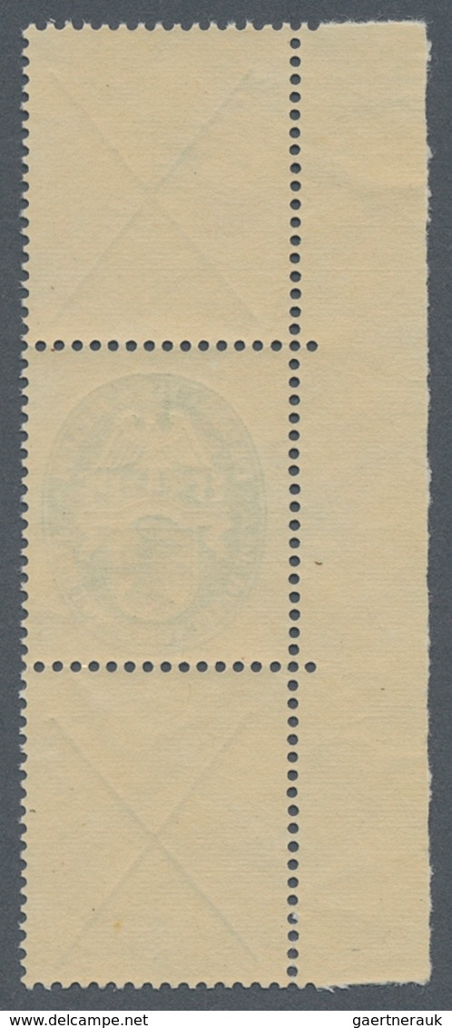 Deutsches Reich - Zusammendrucke: 1928, 8 Pf Wappen Senkr. Zusammendruck-Streifen Vom Linken Rand Po - Se-Tenant