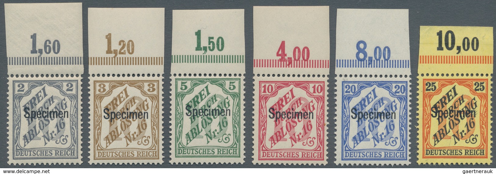 Deutsches Reich - Dienstmarken: 1905, 2 Pfg. Bis 25 Pfg. Zähldienstmarken Für Baden Mit Aufdruck "Sp - Dienstmarken