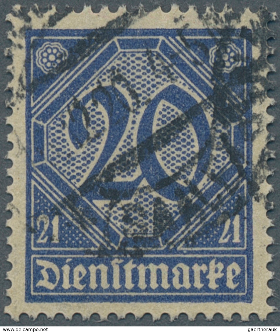 Deutsches Reich - Dienstmarken: 1920, 20 Pfg. Dienst Mit Ziffer "21" In Der Seltenen Farbe Preußisch - Dienstmarken