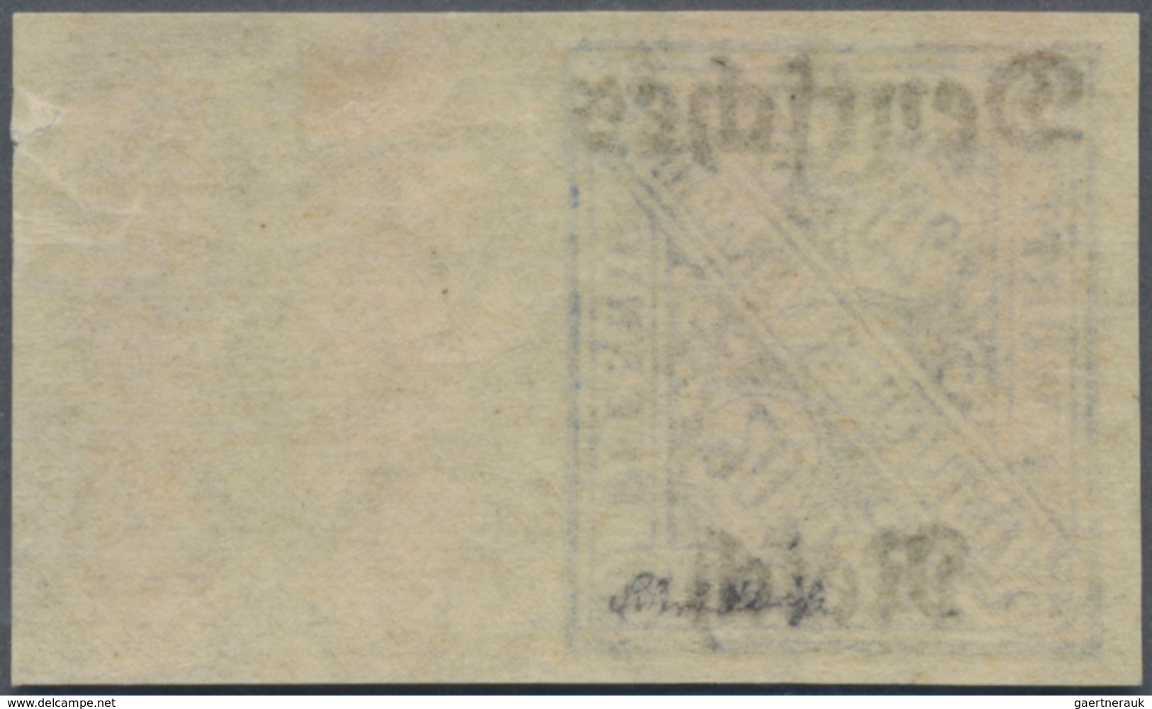Deutsches Reich - Dienstmarken: 1920, 20 Pf. Aufdruck „Deutsches Reich" Mit WZ Y, Ungezähnt Vom Rech - Dienstmarken