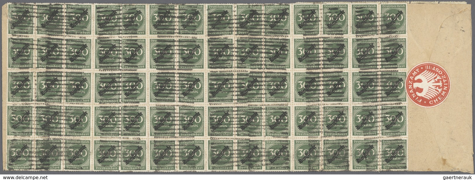 Deutsches Reich - Dienstmarken: 1923, 300 M Grün "Schlangenaufdruck", 100 Stück Als Portogerechte Ma - Officials