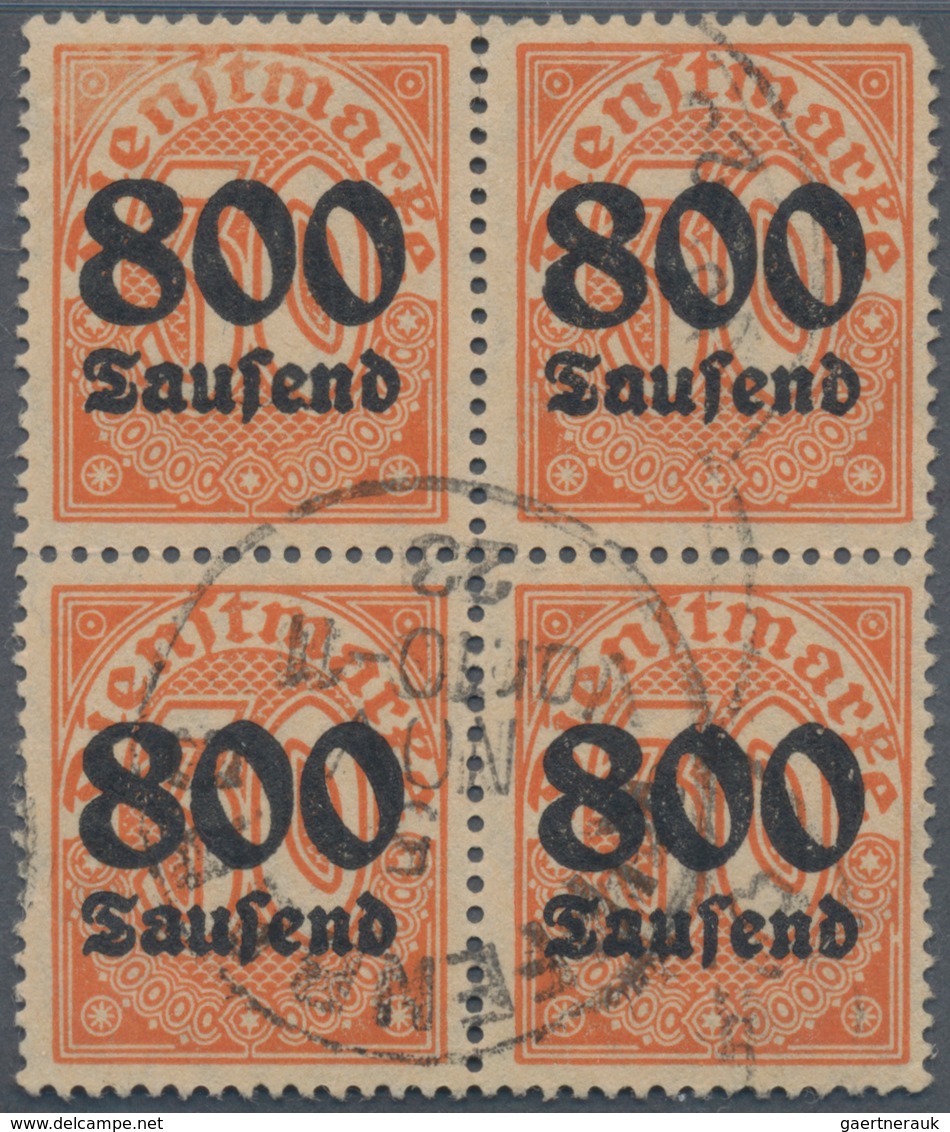 Deutsches Reich - Dienstmarken: 1923, 800 Tausend Auf 30 Pfg. Mit Wasserzeichen 1 Im Viererblock Sau - Dienstmarken