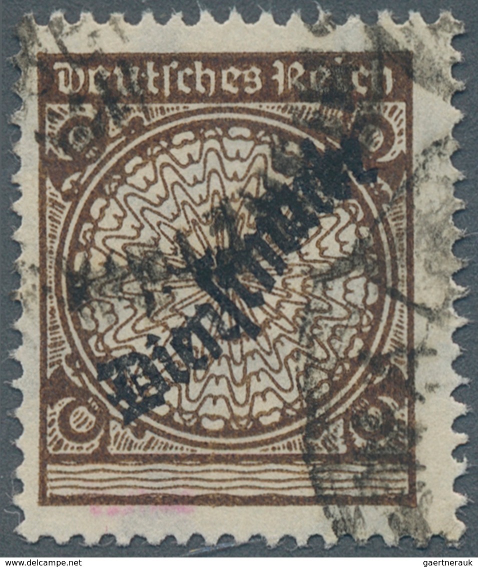 Deutsches Reich - Dienstmarken: 1923, 3 Pfg. Schlangenaufdruck Orangebraun Mit Abart "ohne Wertziffe - Dienstmarken