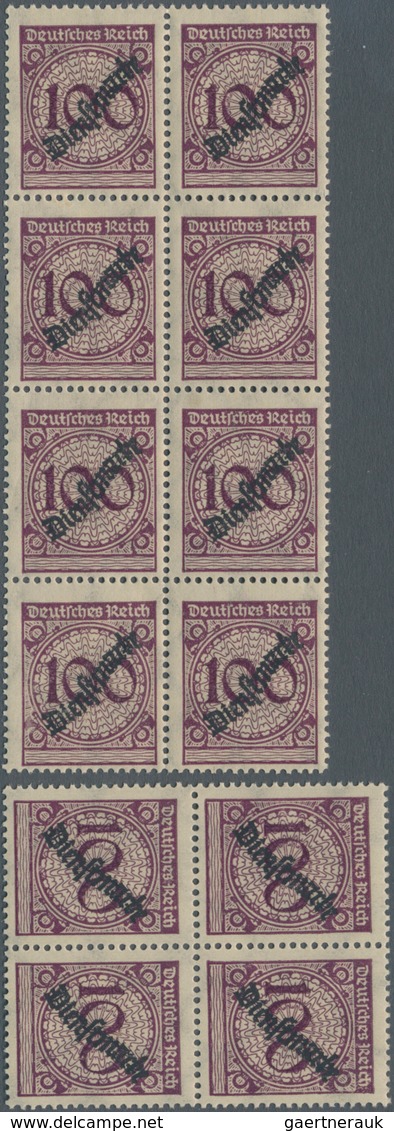 Deutsches Reich - Dienstmarken: 1923, 100 Pf Korbdeckel Rußiger Schlangenaufdruck, 12 Postfrische St - Service