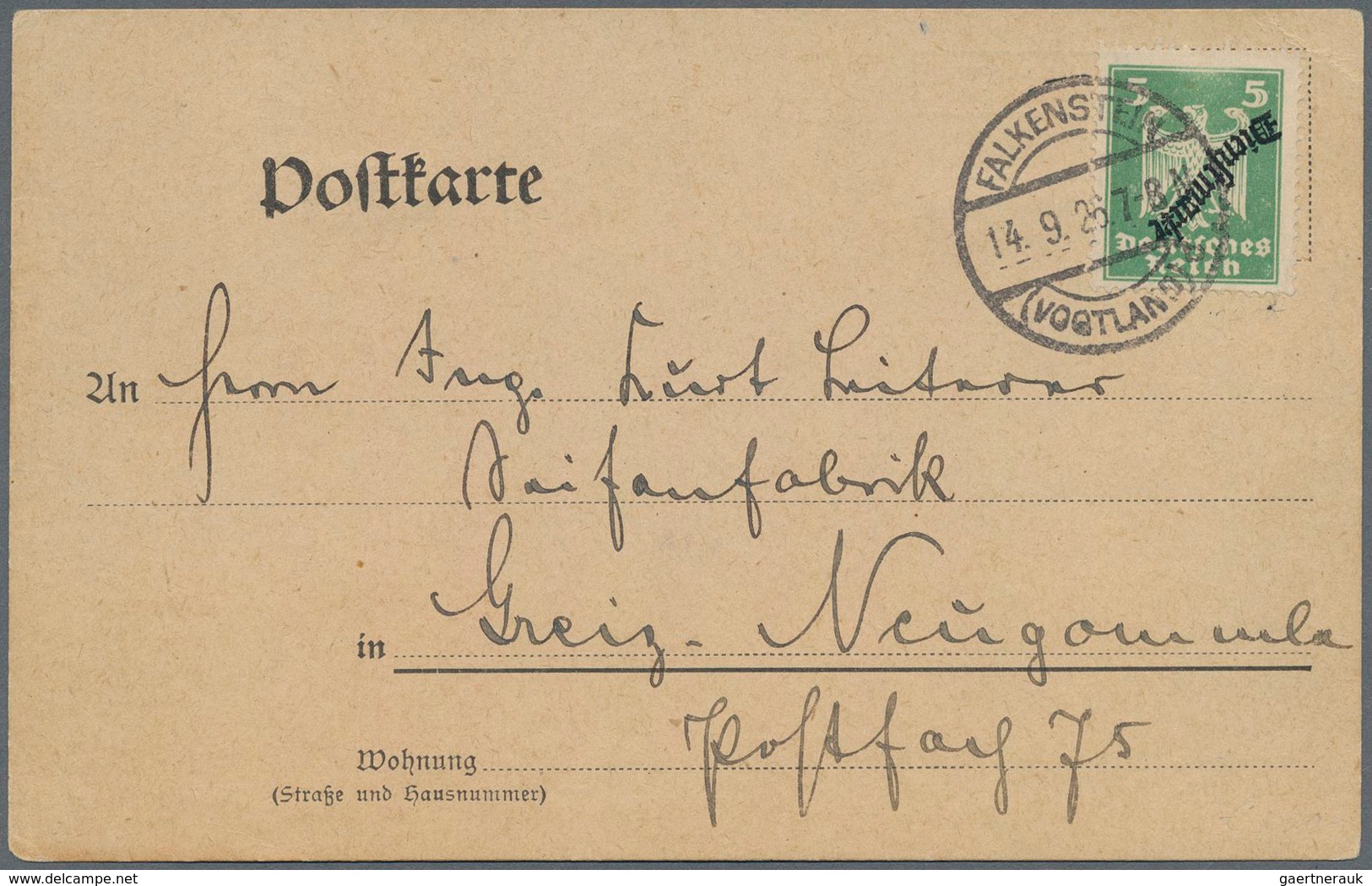 Deutsches Reich - Dienstmarken: 1924, 5 Pfg. Lebhaftgrün Mit KOPFSTEHENDEM Aufdruck "Dienstmarke", P - Dienstmarken