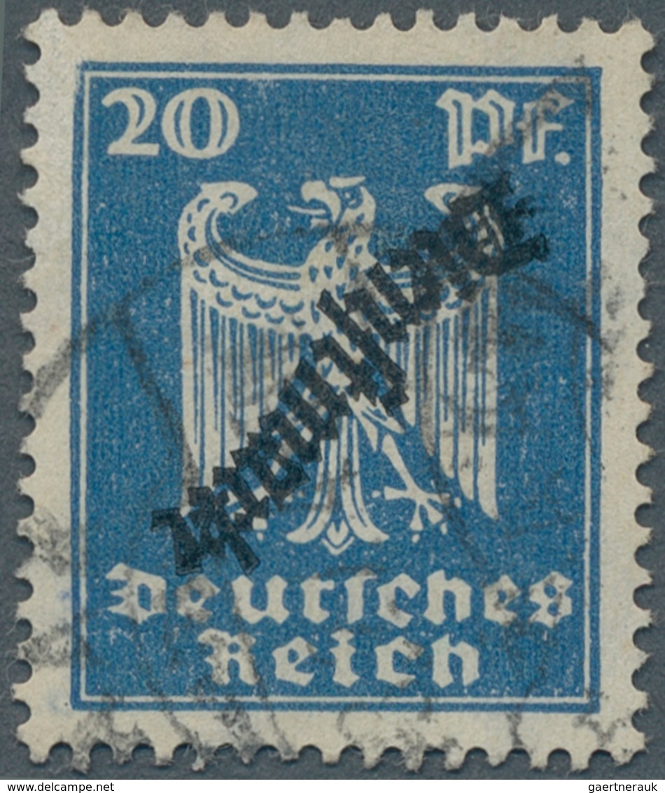 Deutsches Reich - Dienstmarken: 1924, 20 Pfg. Blau Mit KOPFSTEHENDEM Aufdruck "Dienstmarke", Zeitger - Dienstmarken