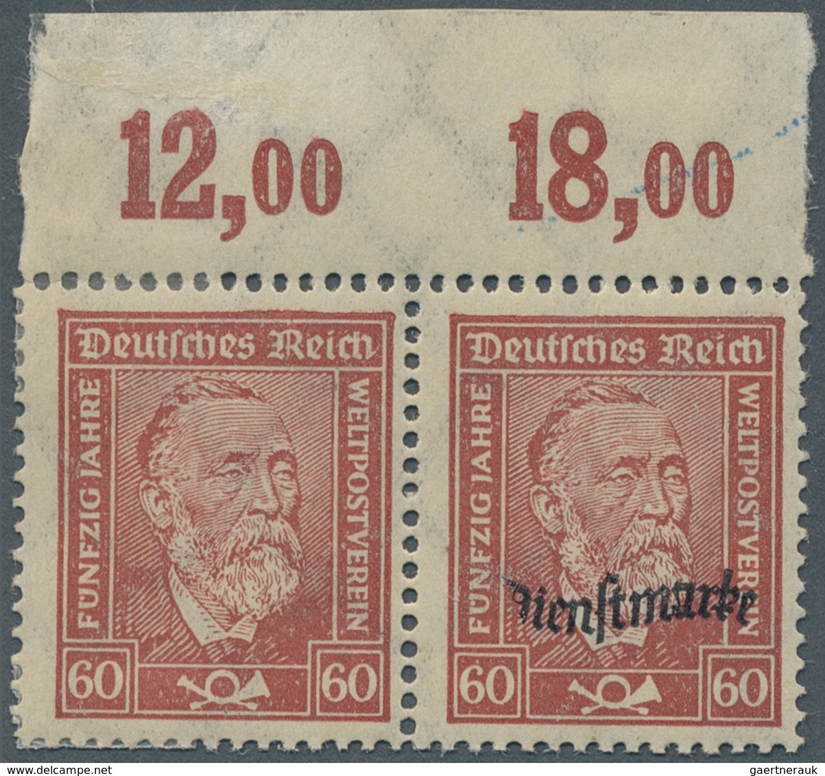 Deutsches Reich - Dienstmarken: 1924, Heinrich Von Stephan 60 Pfg. Lebhaftbraunrot, Mit Aufdruck Die - Service