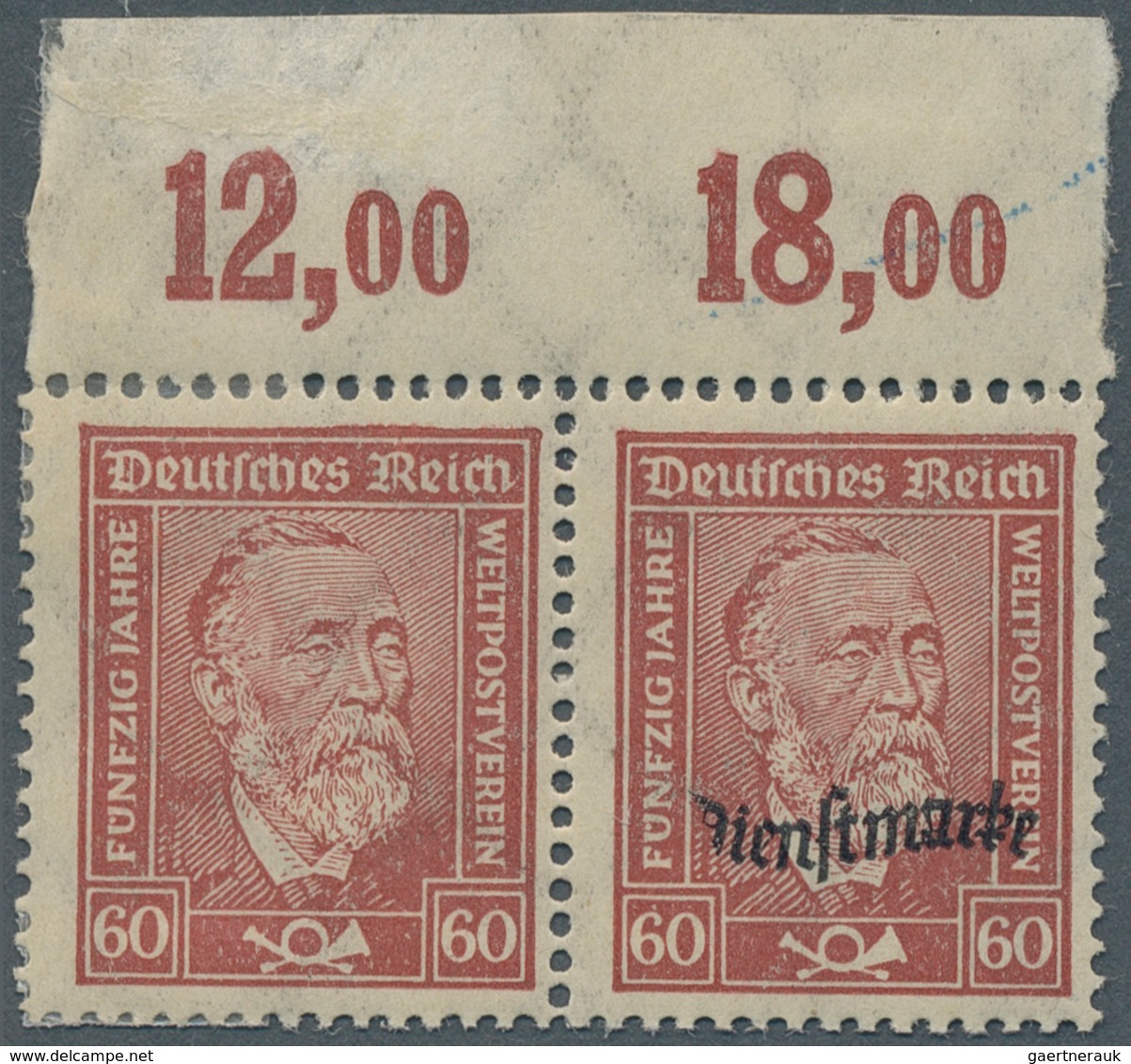 Deutsches Reich - Dienstmarken: 1924, Heinrich Von Stephan 60 Pfg. Lebhaftbraunrot, Mit Aufdruck Die - Dienstmarken