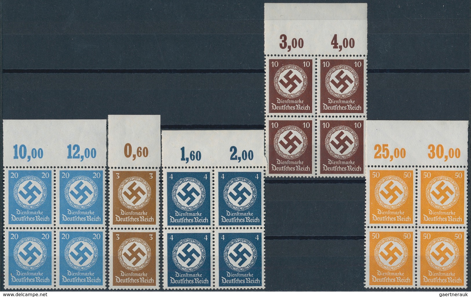 Deutsches Reich - Dienstmarken: 1934, Landesbehörden, Partie Von 8 Versch. Werten (3, 4, 10, 15, 20- - Service