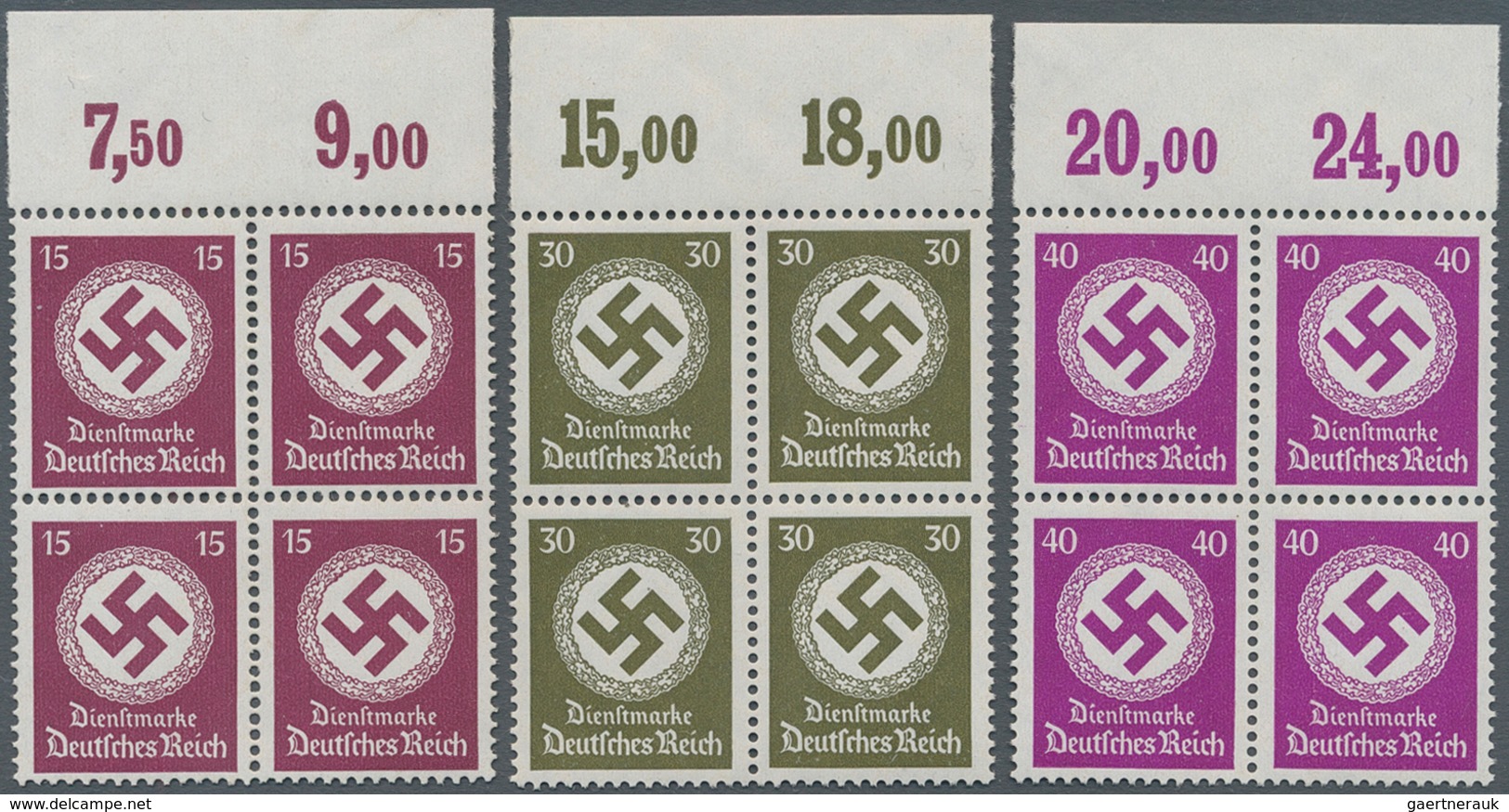 Deutsches Reich - Dienstmarken: 1934, Landesbehörden, Partie Von 8 Versch. Werten (3, 4, 10, 15, 20- - Dienstmarken