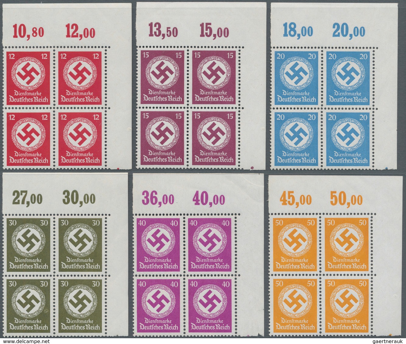 Deutsches Reich - Dienstmarken: 1934 - 1938, Dienstmarken Für Landesbehörden, Kompletter Postfrische - Service