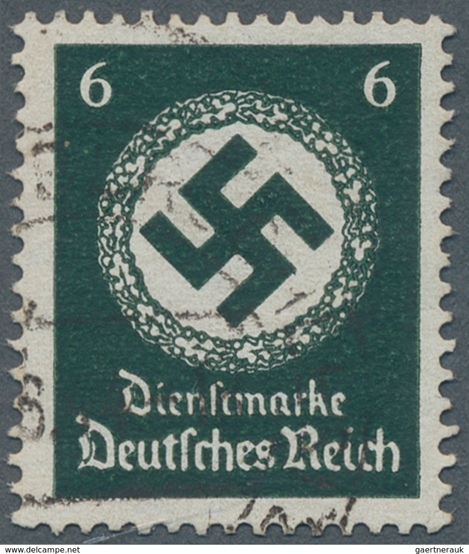 Deutsches Reich - Dienstmarken: 1934, 6 Pfg. Grün Hakenkreuz Im Eichenkranz Mit Waagerechter Gummiri - Service