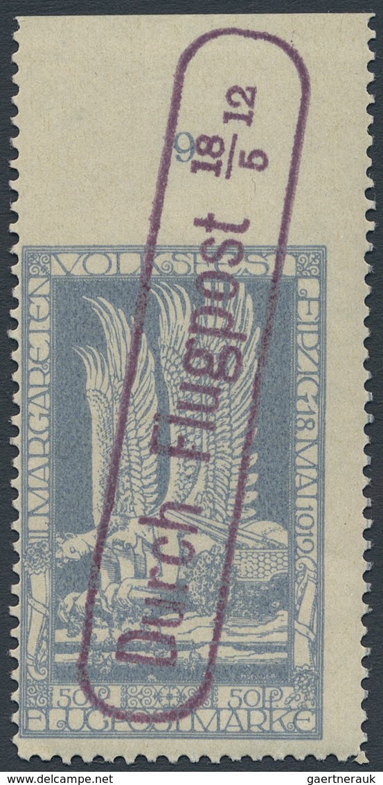 Deutsches Reich - Halbamtliche Flugmarken: 1912, Flugmarke "Margareten-Volksfest Leipzig" 50 Pfg. He - Luft- Und Zeppelinpost