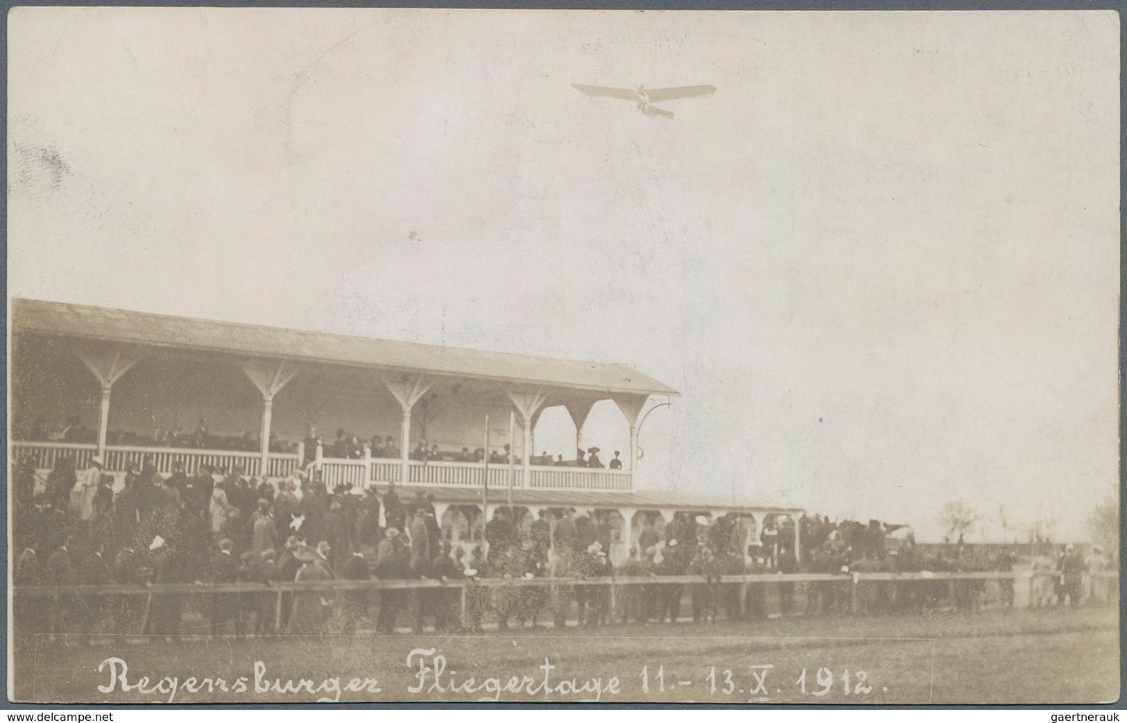 Deutsches Reich - Halbamtliche Flugmarken: 1912, Regensburger Fliegertage 10 Pfg. Schwarz Auf Glanzp - Airmail & Zeppelin