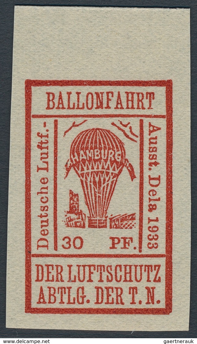 Deutsches Reich - Halbamtliche Flugmarken: 1933, Ballonfahrt Der Luftschutzabteilung Der Technischen - Poste Aérienne & Zeppelin