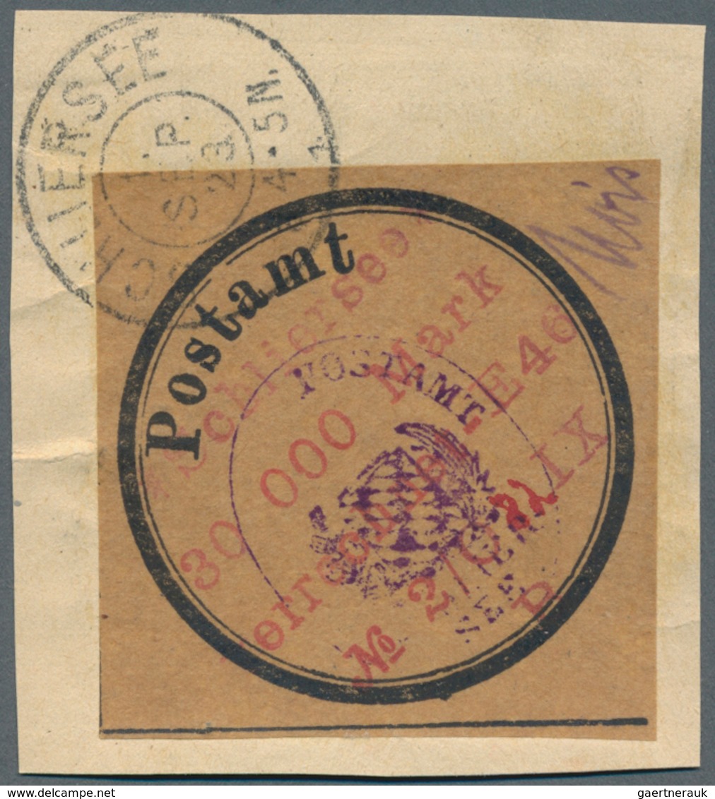 Deutsches Reich - Lokalausgaben 1918/23: SCHLIERSEE. 1923. Gebührenzettel 8.000 - 2 Mio komplett auf