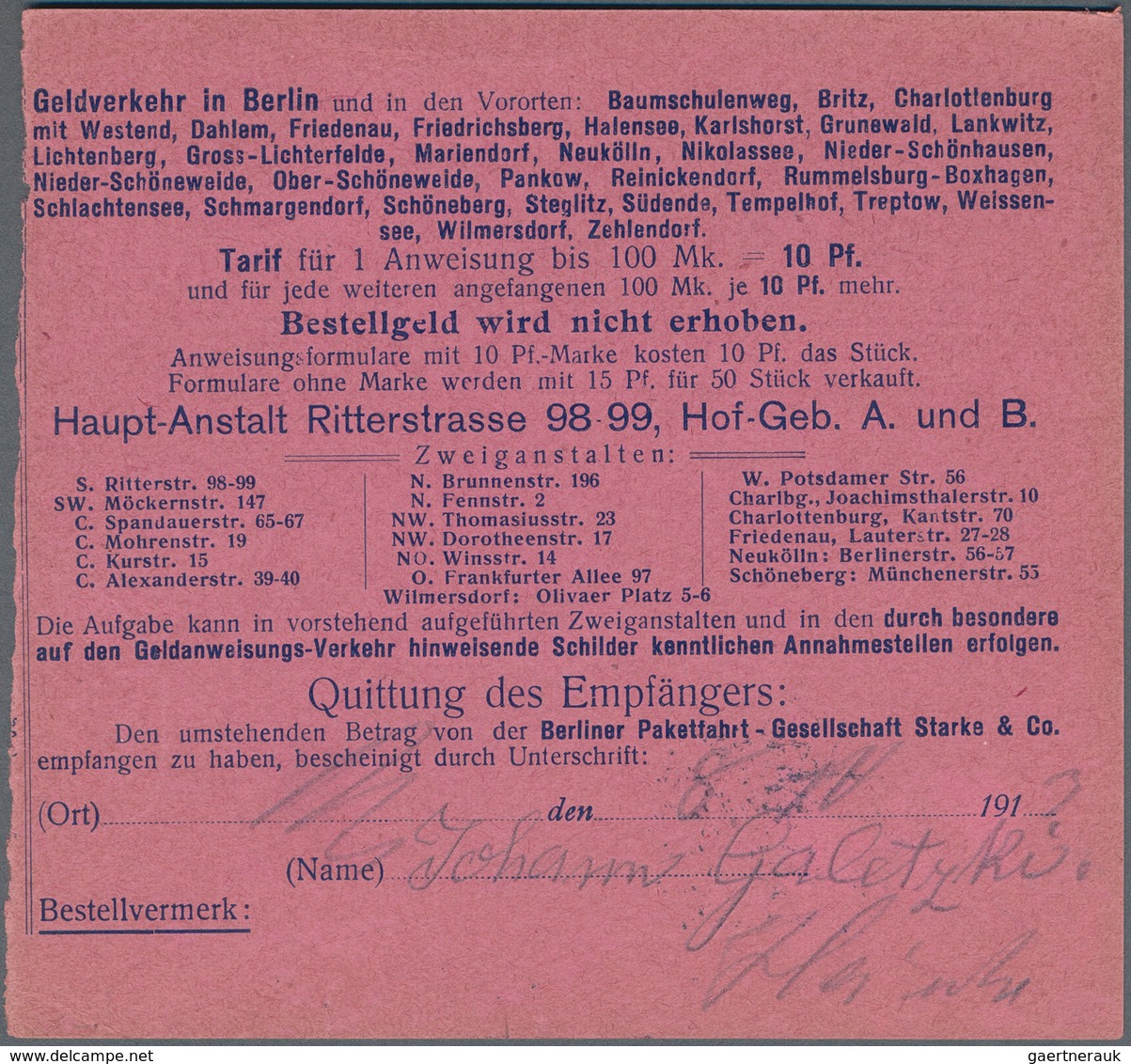 Deutsches Reich - Privatpost (Stadtpost): BERLIN - Packetfahrt: 1912, 10 Pf Ultramarin, Sehr Seltene - Postes Privées & Locales