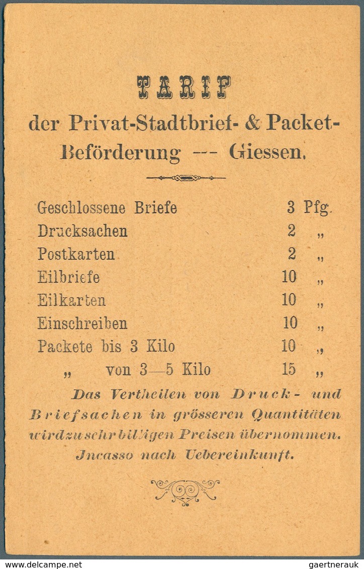 Deutsches Reich - Privatpost (Stadtpost): GIESSEN : Postkarte P4 Der Hammonia Hamburg, Ohne Aufdruck - Postes Privées & Locales