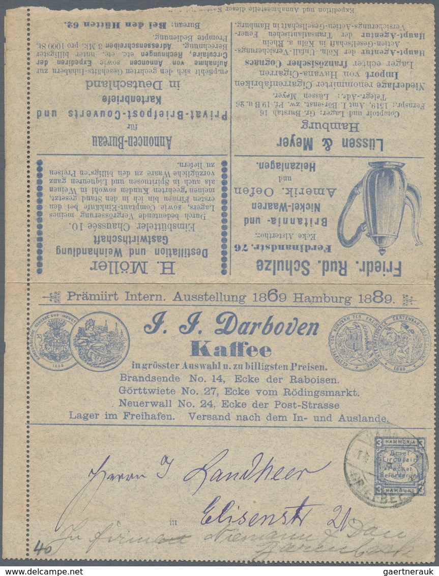 Deutsches Reich - Privatpost (Stadtpost): HAMBURG, 1889, Hammonia (II), 3 Pf Ultramarin Ziffer, Illu - Privatpost