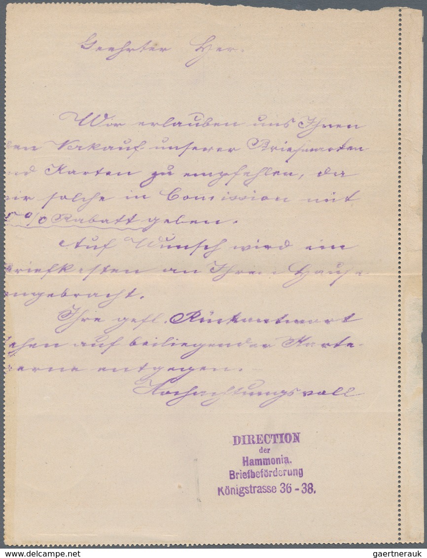 Deutsches Reich - Privatpost (Stadtpost): HAMBURG, 1889, Hammonia (II), 3 Pf Ultramarin Ziffer, Illu - Postes Privées & Locales