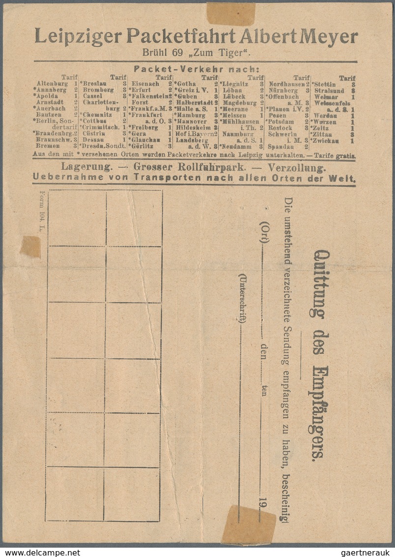 Deutsches Reich - Privatpost (Stadtpost): Leipzig Leipziger Packetfahrt Albert Meyer 1904 15 Pfennig - Privatpost