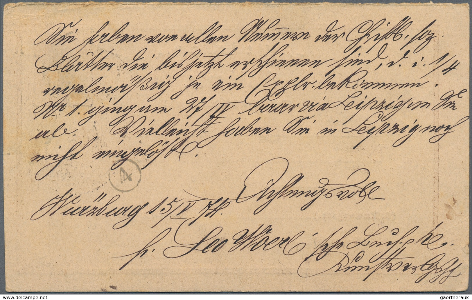 Deutsches Reich - Ganzsachen: 1874, 2 Kreuzer Braun Ganzsachen-Antwortkarte Von "WÜRZBURG"/BAYERN Na - Autres & Non Classés