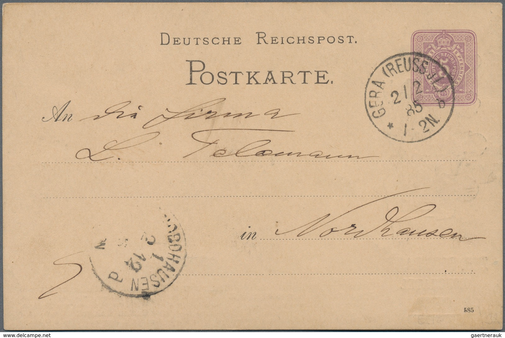 Deutsches Reich - Ganzsachen: 1885. Privat-Postkarte 5 Pf Ziffer, Rs. Links Mit Illustriertem Zudruc - Sonstige & Ohne Zuordnung