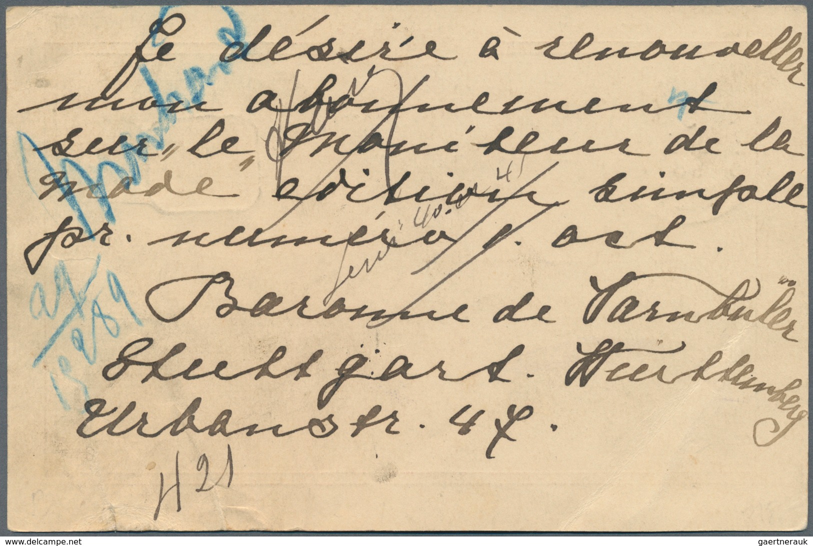 Deutsches Reich - Ganzsachen: 1898, 10 Pfg. Krone/Adler Ganzsachenkarte In Unzulässiger Verwendung A - Other & Unclassified