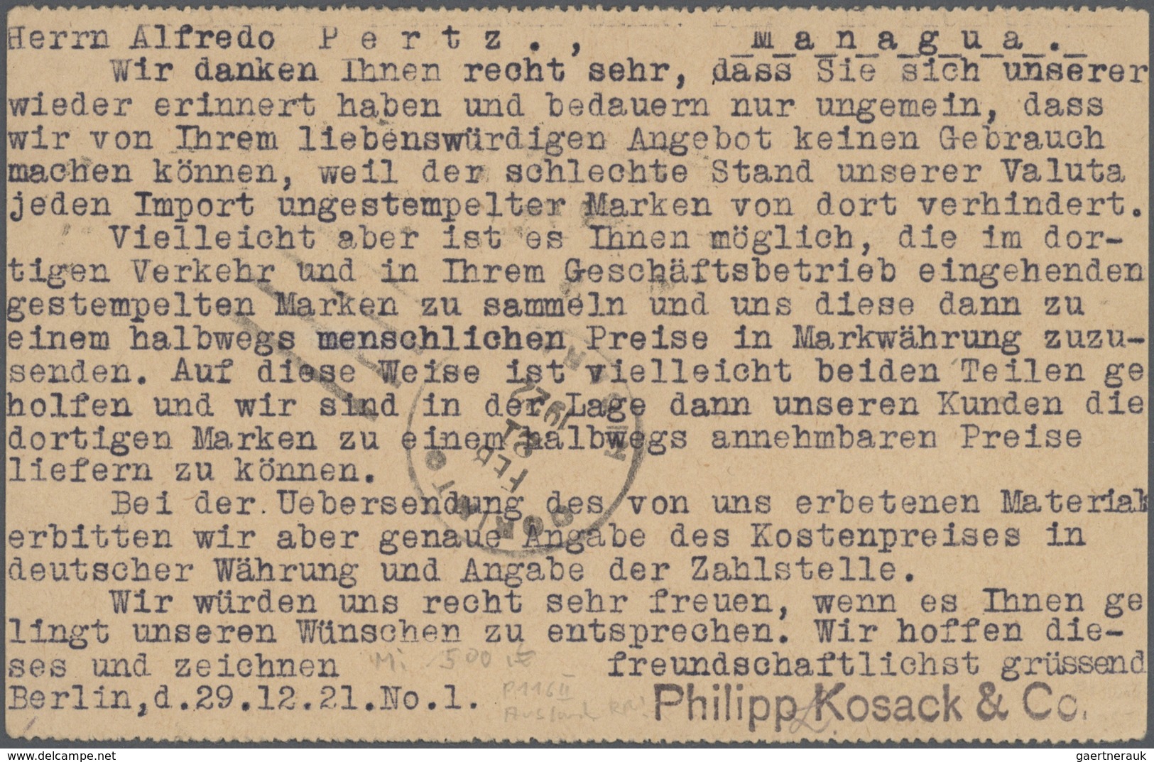 Deutsches Reich - Ganzsachen: 1921, Ganzsachenkarte 15 Pfg. Germania Braunlila, Oben Und Unten Gezäh - Sonstige & Ohne Zuordnung