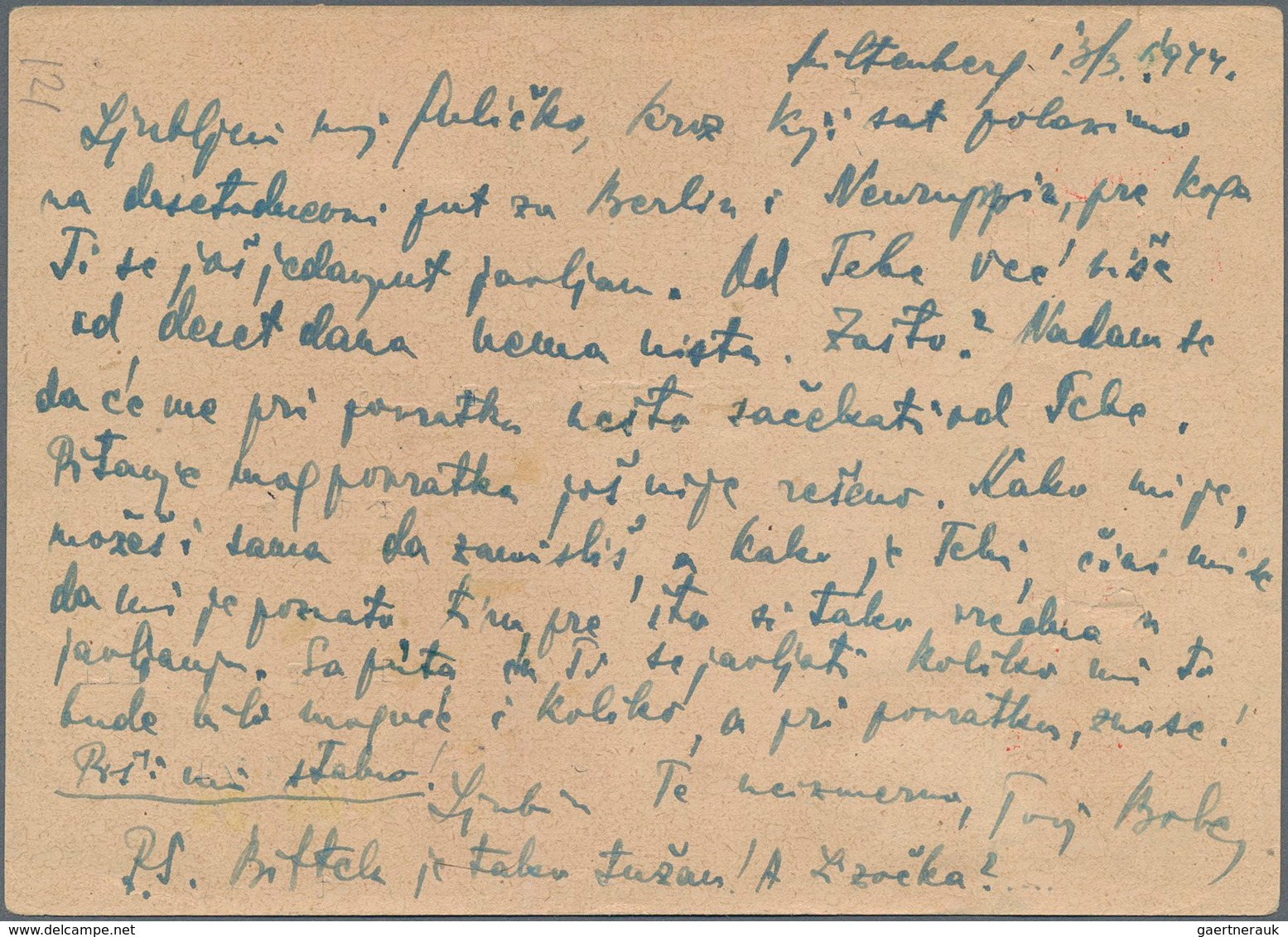 Deutsches Reich - Ganzsachen: 1944, 15 Pfg. Hitler Ganzsachenkarte Mit 60 Pfg. Zusatzfrankatur Für E - Autres & Non Classés