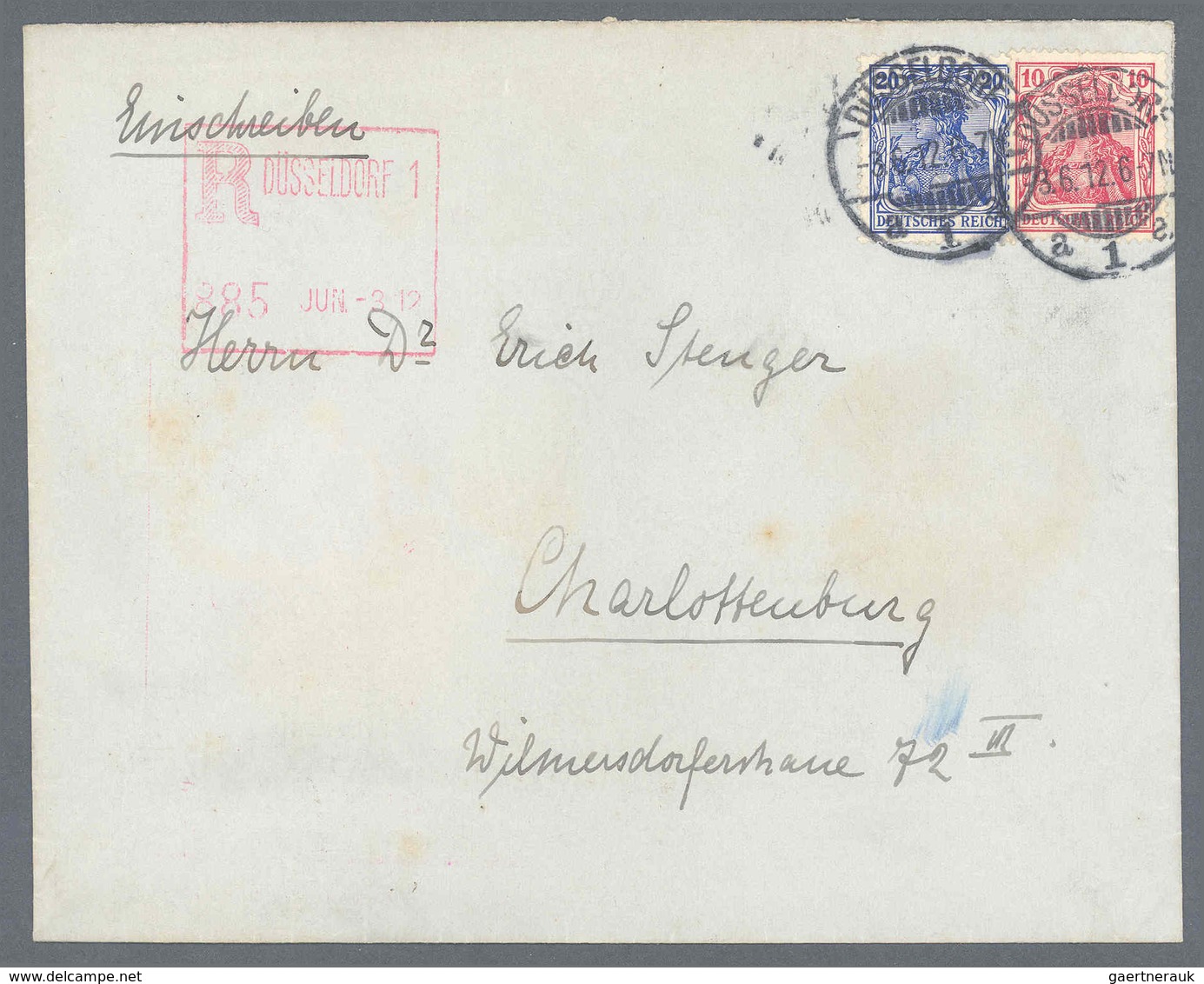 Deutsches Reich - Besonderheiten: 3.6.12, E-Brief Aus Düsseldorf Mit Seltenem Einschreibeautomatenst - Sonstige & Ohne Zuordnung