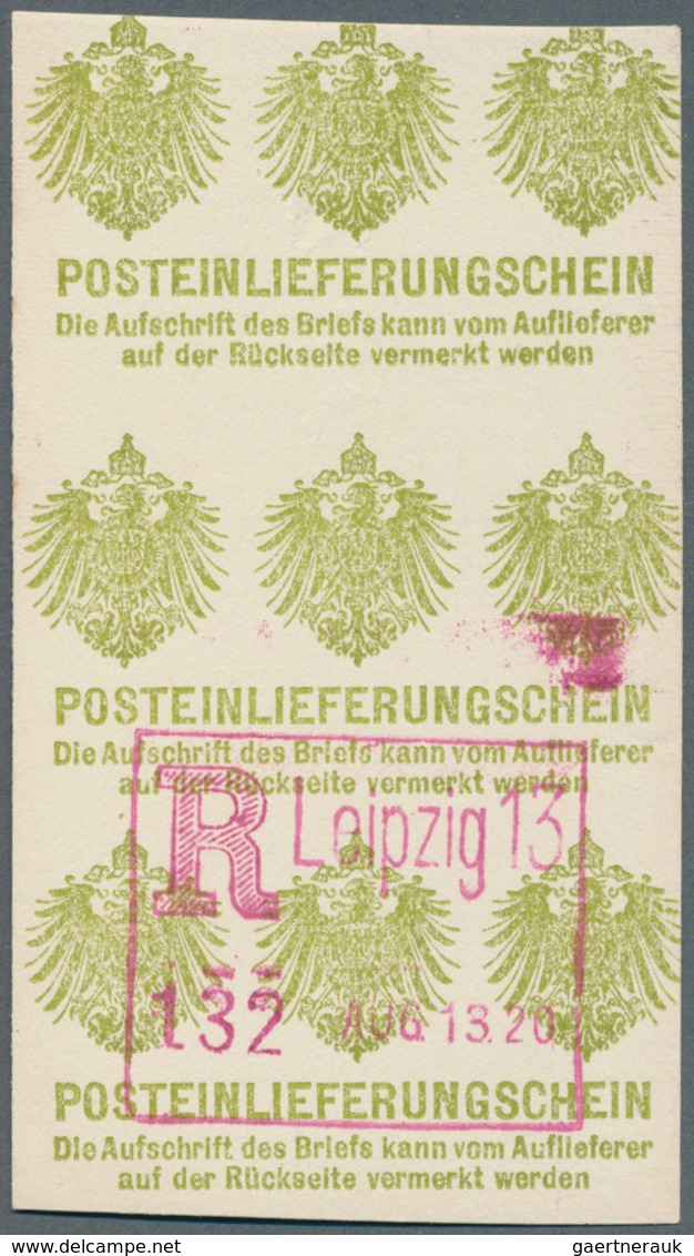 Deutsches Reich - Besonderheiten: 13.8.1920, POSTAUTOMATION - Seltene Quittung Aus Dem Einschreibeau - Other & Unclassified