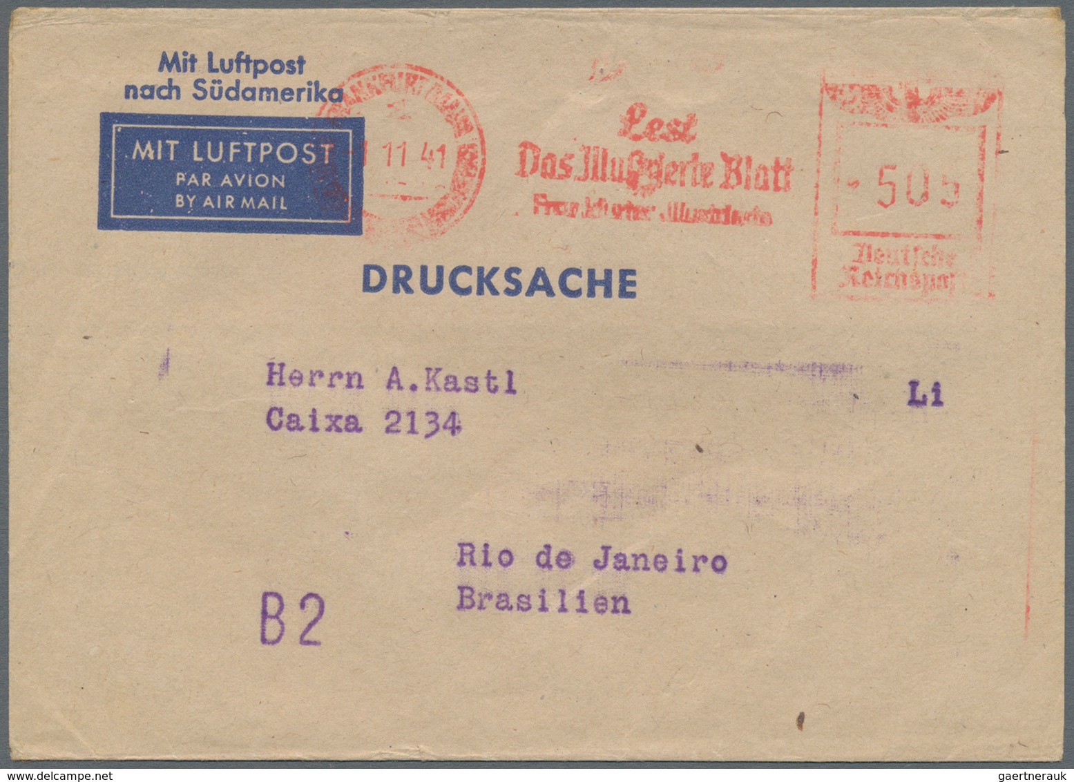 Deutsches Reich - Besonderheiten: 1941 (1.11.), FFM, Frankfurter Illustrierte, Extrem Seltener Freis - Autres & Non Classés