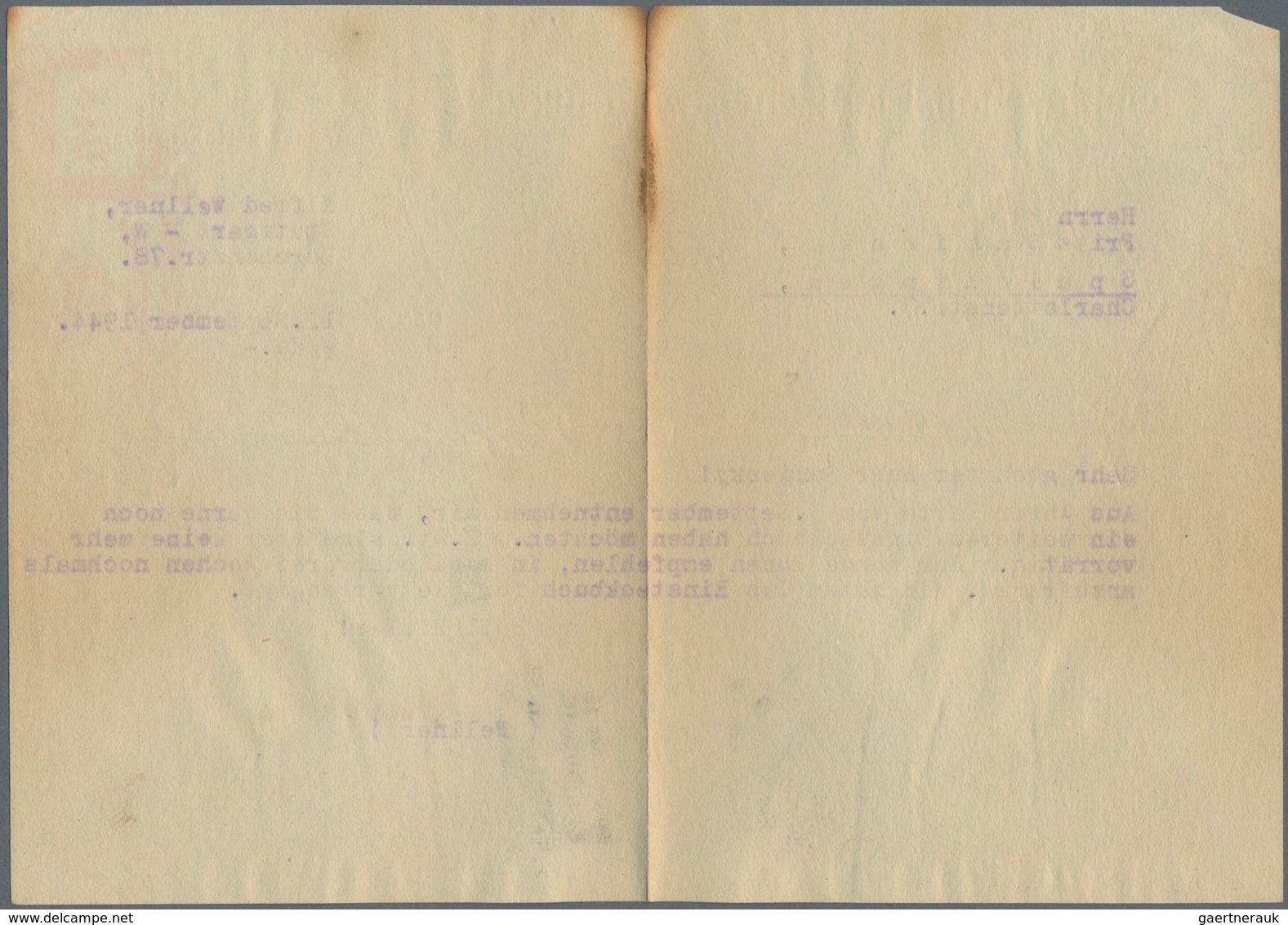 Deutsches Reich - Besonderheiten: 1944, 12 Pfg. Freistempel Auf Brief Mit Inhalt! Der Brief Ist Mit - Autres & Non Classés