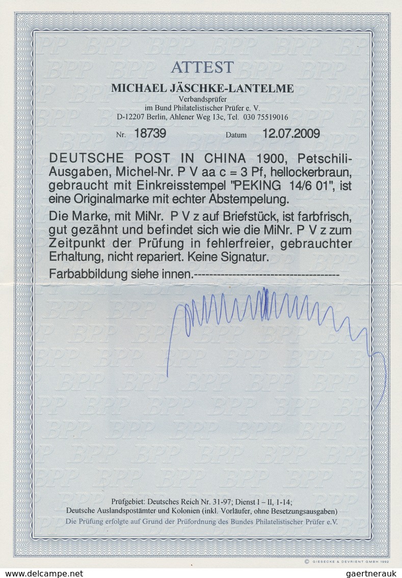 Deutsche Post In China: 1900, Petschili Krone/Adler 3 Pfg. Hellockerbraun Zusammen Mit Germania Reic - China (offices)