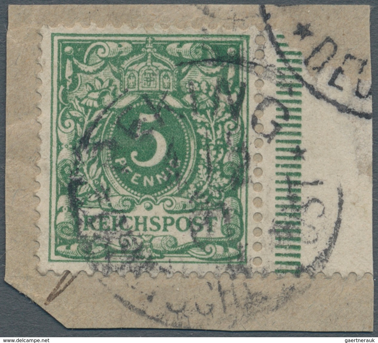Deutsche Post In China: 1900, Petschili Krone/Adler 5 Pfg. Opalgrün Vom Rechten Bogenrand, Auf Brief - Chine (bureaux)