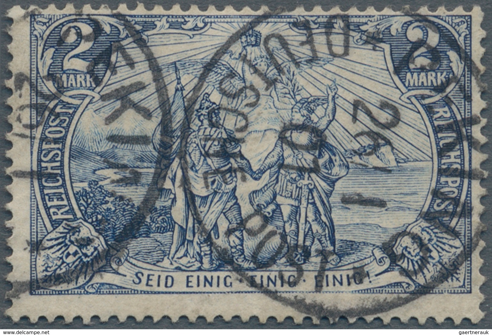 Deutsche Post In China: 1900 Petschili Germania Reichspost 2 Mark Schwarzblau, Type I, Sauber Und Kl - China (offices)
