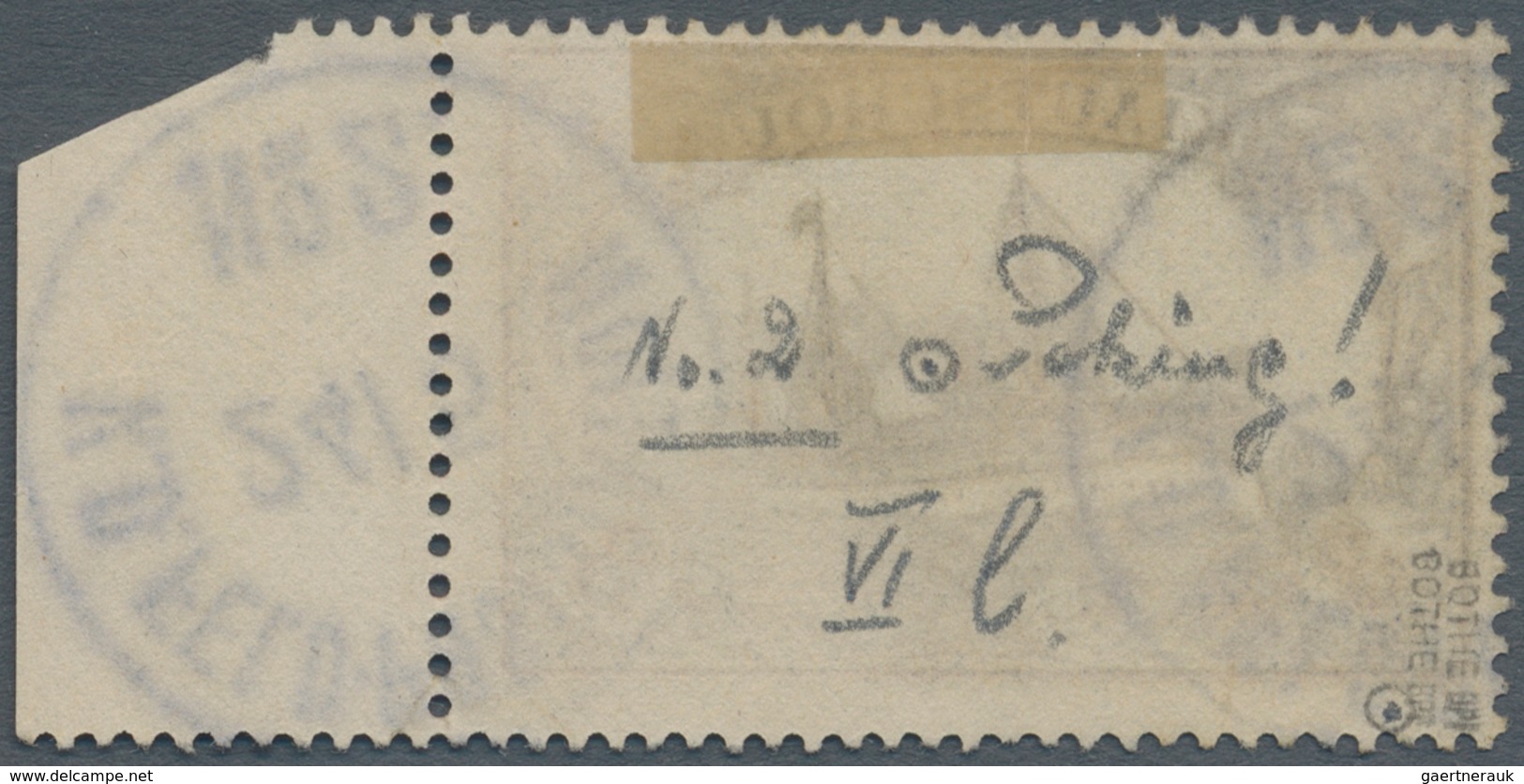 Deutsche Post In China: 1900, Petschili Kiautschou 3 Mark Schiffszeichnung Vom Rechten Bogenrand, Kl - Chine (bureaux)