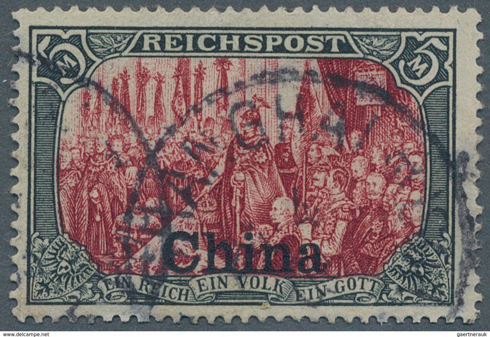 Deutsche Post In China: 1901, 5 Mark, Type I Ohne Nachmalung, Gest. "Shanghai", Gut Gezähnt. Sehr Se - Chine (bureaux)