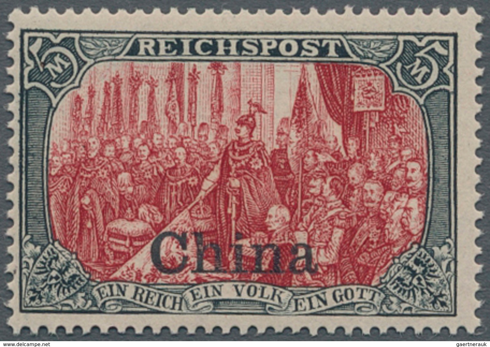 Deutsche Post In China: 1901, 5 Mark Aufdruckwert In Type II Tadellos Postfrisch, Gepr. BPP, Mi 700. - Chine (bureaux)