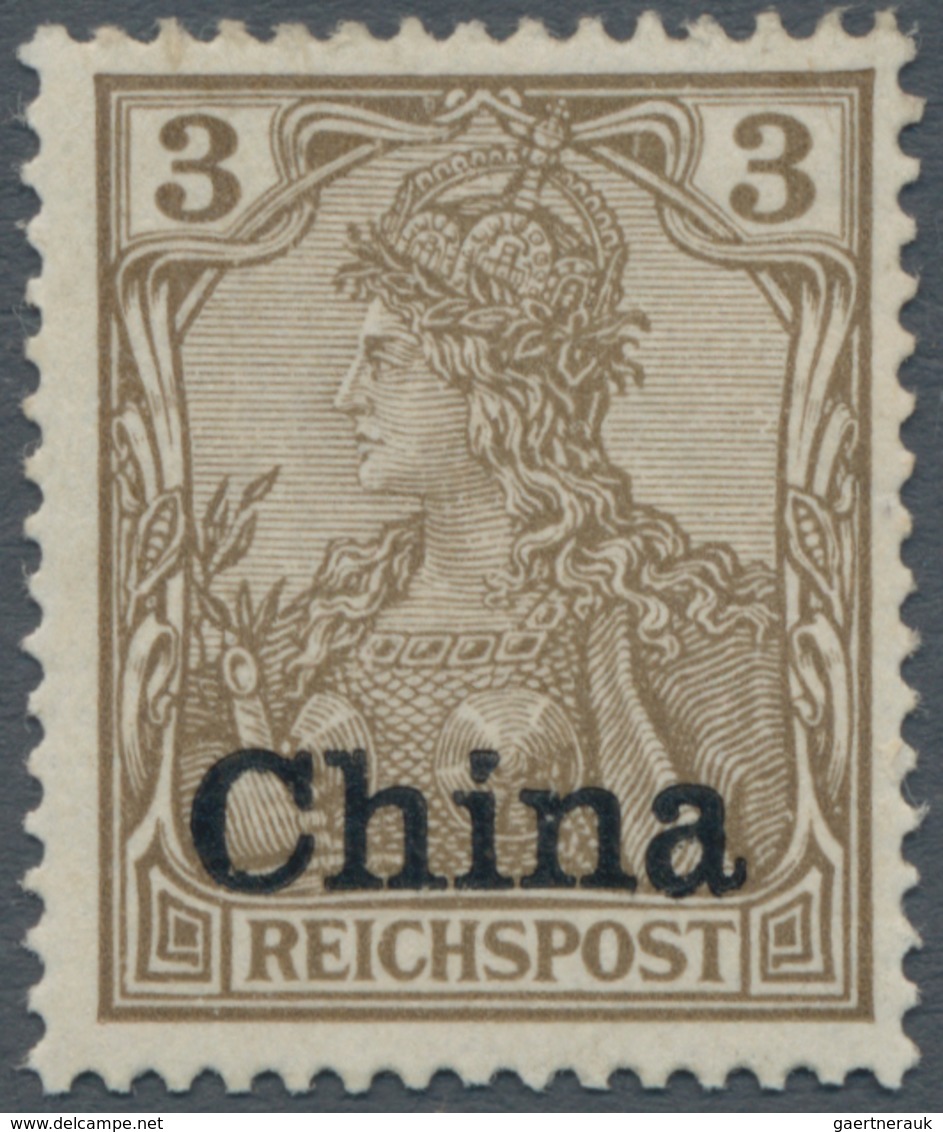 Deutsche Post In China: 1901, Drei Pfennig Germania Mit Dickem Aufdruck China Und Kommaförmigem I-Pu - China (offices)