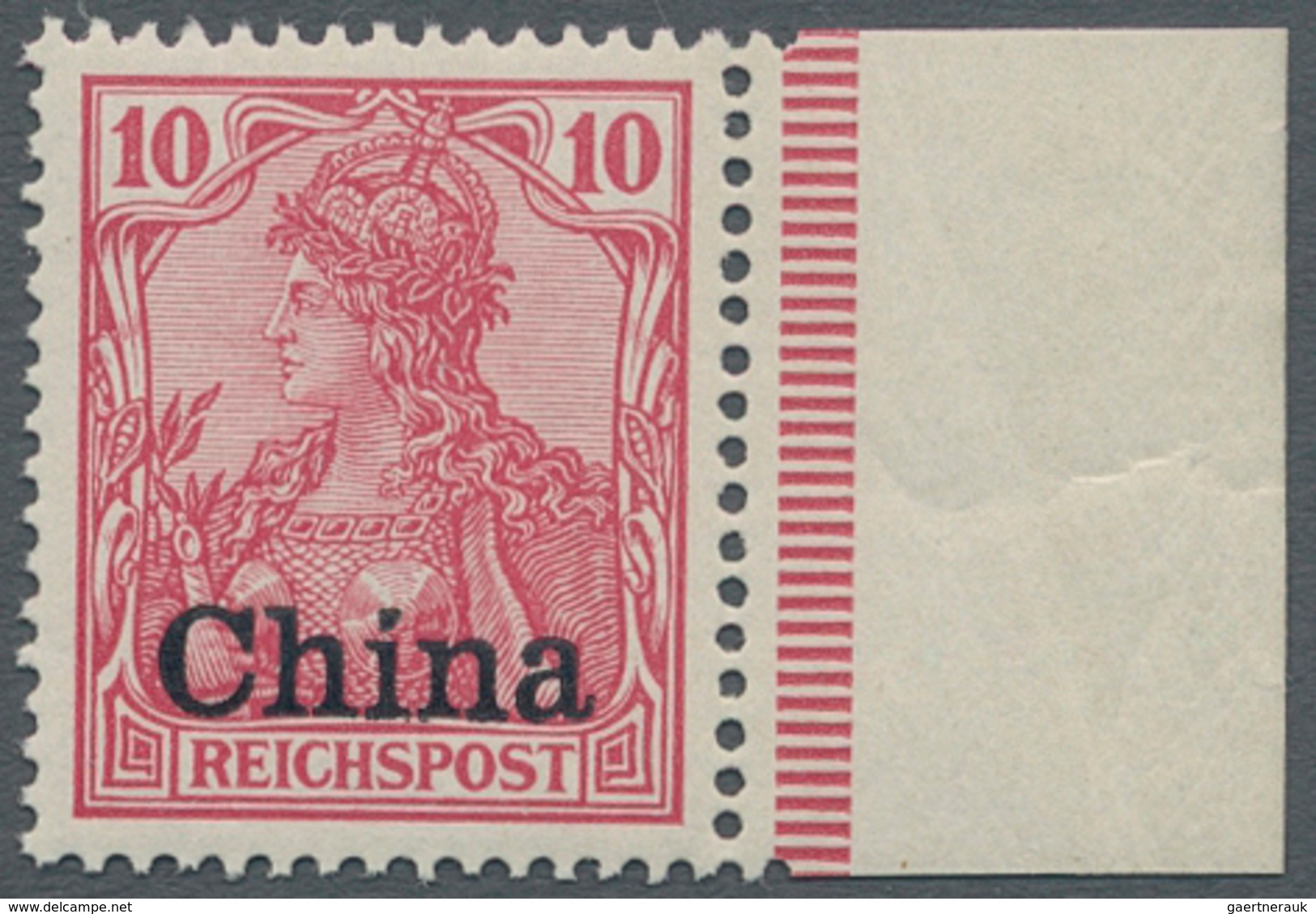 Deutsche Post In China: 1901, 10 Pf Aufdruckwert Postfrisch Als NICHT VERAUSGABTER PROBEDRUCK, Dicke - Chine (bureaux)